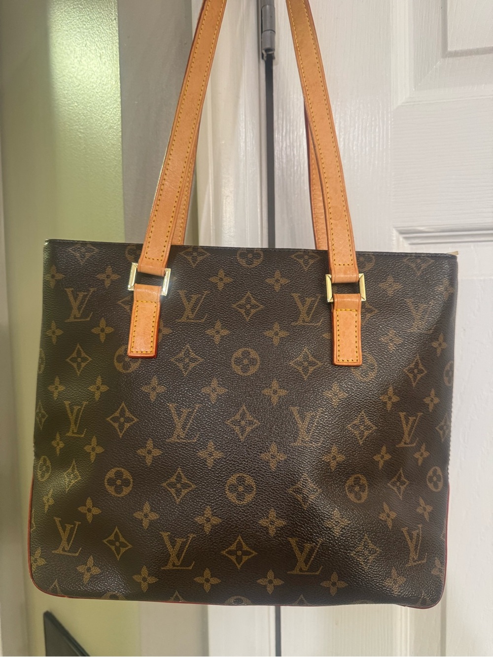 Louis Vuitton Monogram Cabas Piano Canvas‎ Tote with Tan Straps